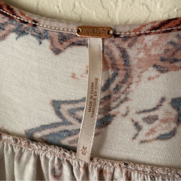 Free People ASO Fiona Bell Surplice Paisley Bohemian Sleeve Wrap Top Blouse SZ M - Picture 12 of 12